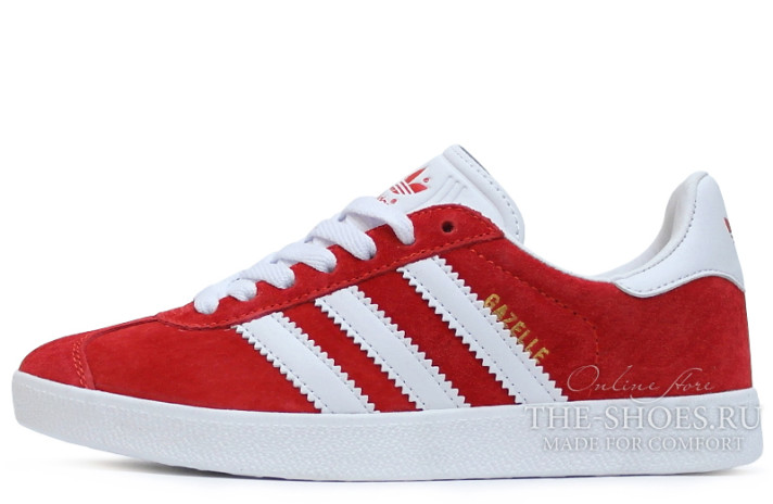 Кроссовки Adidas Gazelle Red White  красные