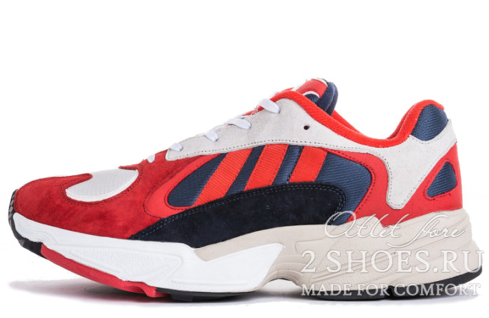 Кроссовки Adidas Yung 1 Chalk White Red Navy B37615 красные