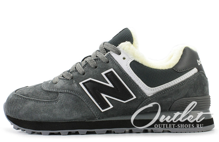 Кроссовки New Balance 574 Winter Wolf Grey Black  серые