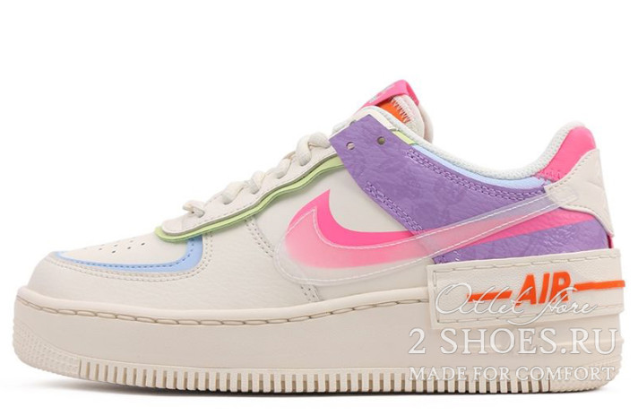 Кроссовки Nike Air Force 1 Low Shadow Beige Pale Ivory CU3012-164 белые, кожаные