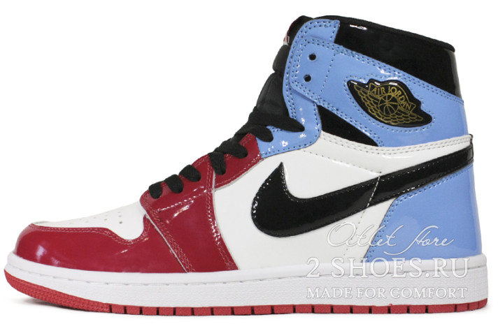 Кроссовки Nike Air Jordan 1 High Fearless UNC Chicago CK5666-100 разноцветные, кожаные