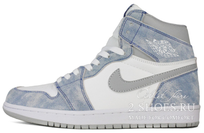 Кроссовки Nike Air Jordan 1 High Hyper Royal Smoke Grey 555088-402 голубые