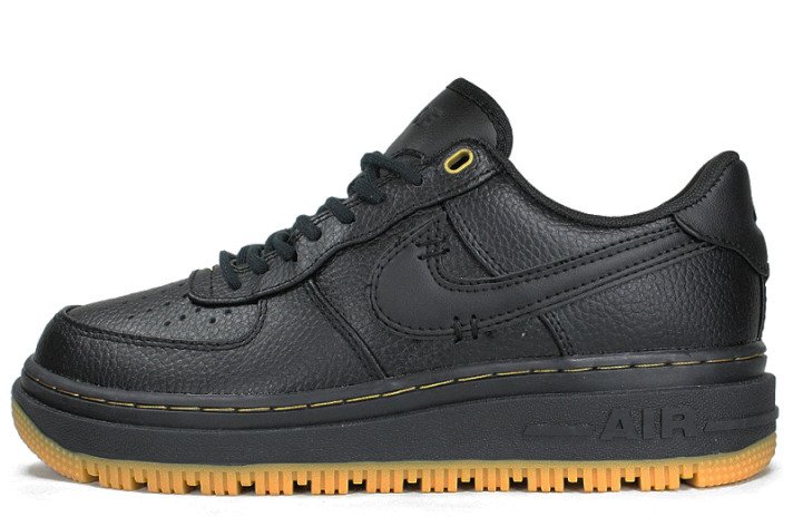Кроссовки Nike Air Force 1 Low Luxe Black Bucktan Gum DB4109-001 черные, кожаные