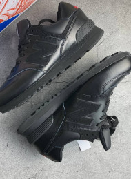 Кроссовки New Balance 574 full black Leather живое фото 1