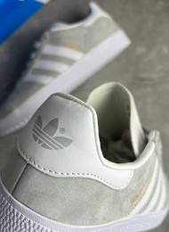 Кроссовки Adidas Gazelle Grey White живое фото 4