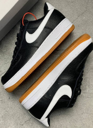 Кроссовки Nike Air Force 1 Low Black White Gum живое фото 1