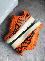 Кроссовки Nike Air Force 1 Low Orange Skeleton живое фото 1