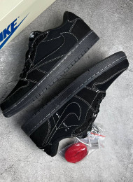 Кроссовки Nike Air Jordan 1 Low Travis Scott Black Phantom живое фото 1